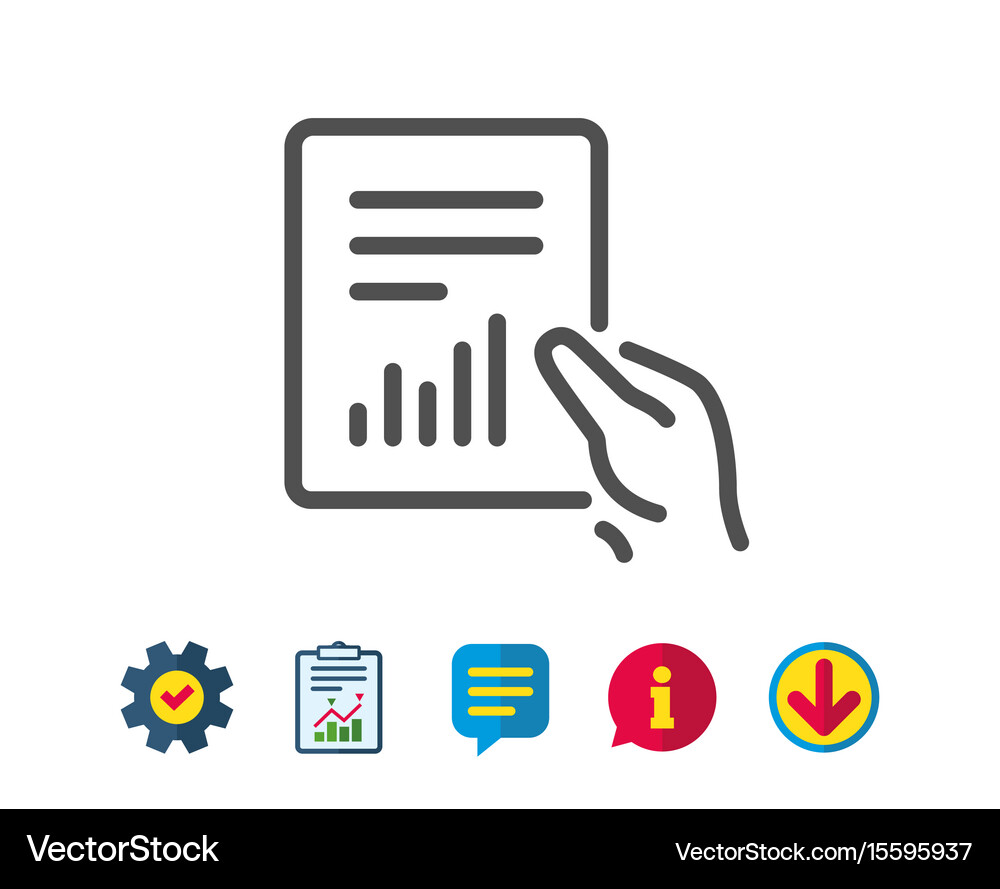 Report document line icon analysis chart Vector Image
