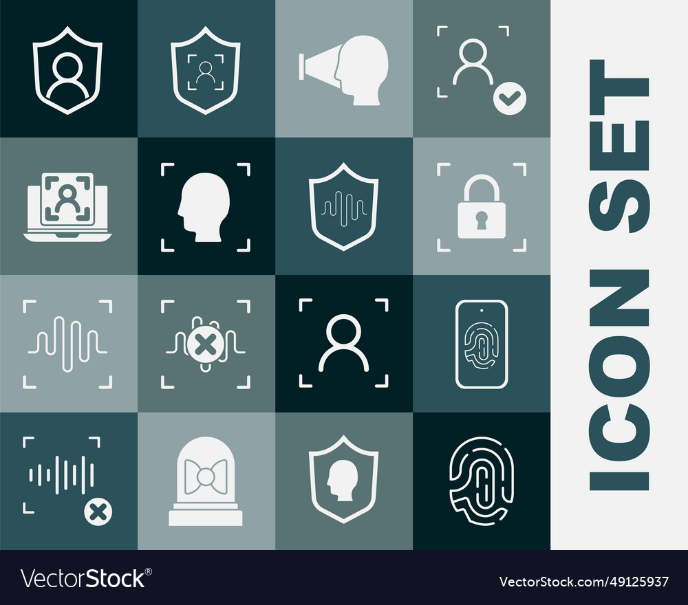 Set fingerprint mobile with scan lock vector image Set fingerprint mobile with scan lock