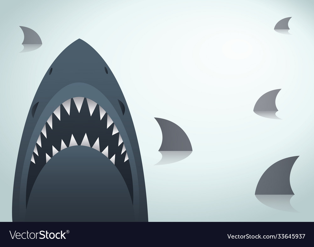 Sharks background vector image Sharks background
