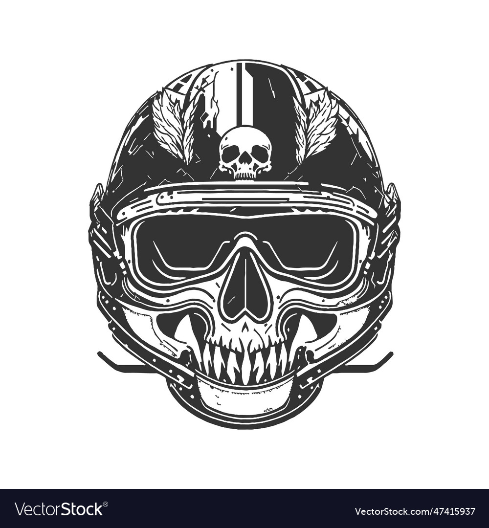 Skull of a beast monster with a helmet Royalty Free Vector