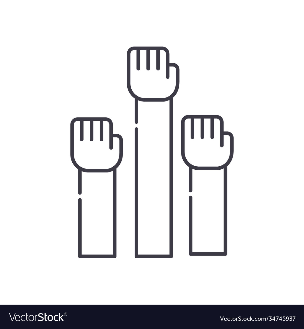 Support hands icon linear isolated vector image Support hands icon linear isolated