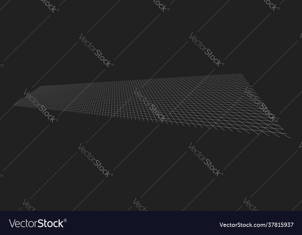 Tilted skew 3d grid mesh vector image Tilted skew 3d grid mesh