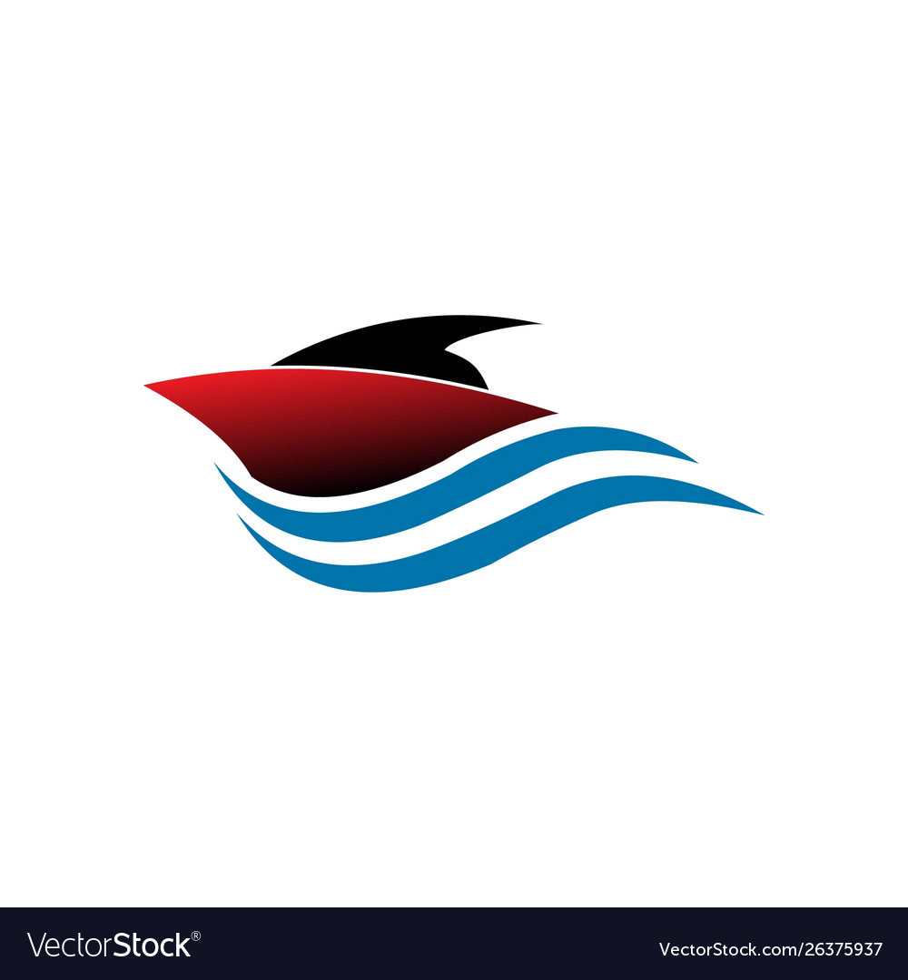 Water and a boat logo template