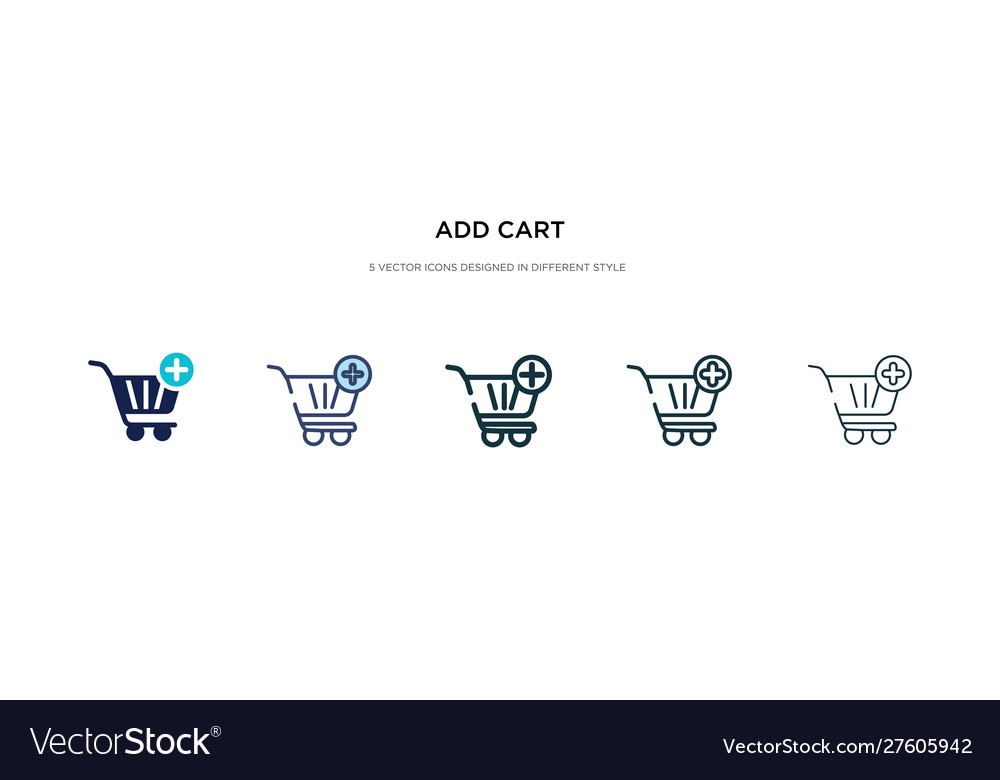 Add cart icon in different style two colored