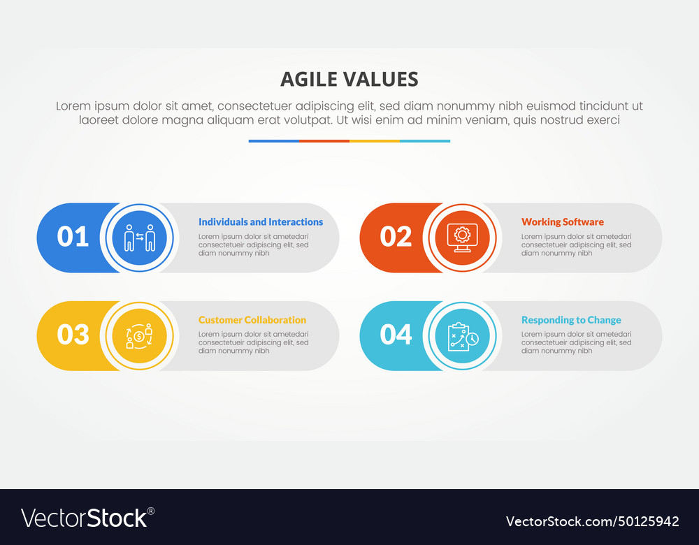 Agile values infographic concept for slide vector image Agile values infographic concept for slide