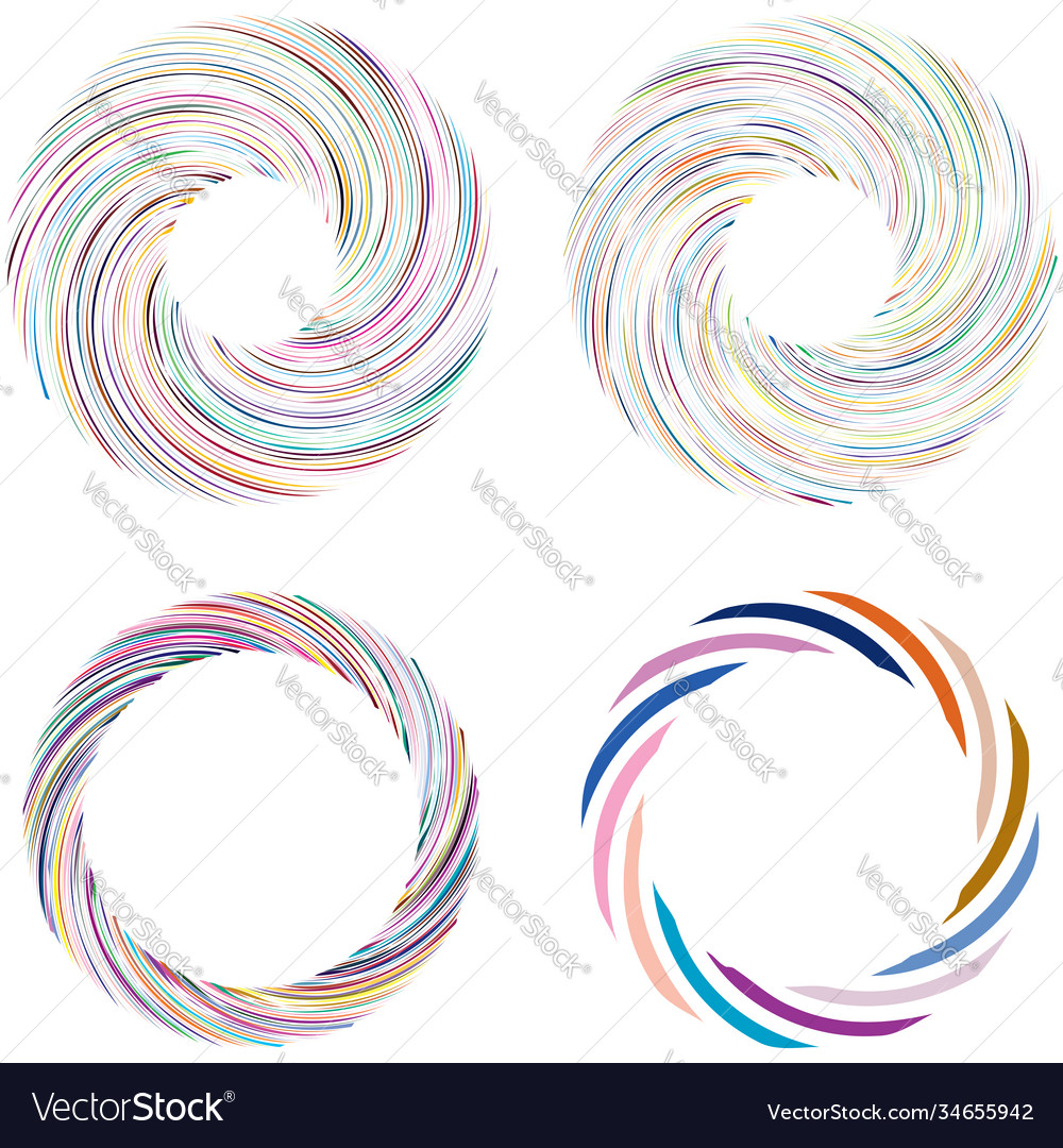 Circular spiral swirl twirl design element Vector Image