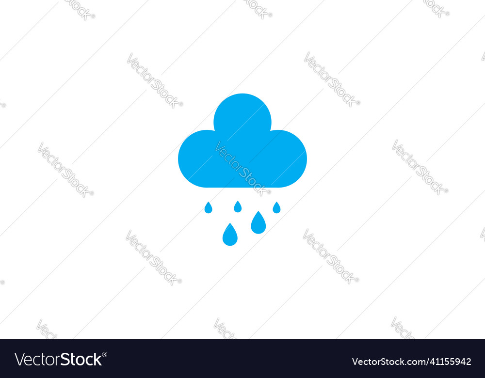 Cloud rain icon cloudy weather in flat style