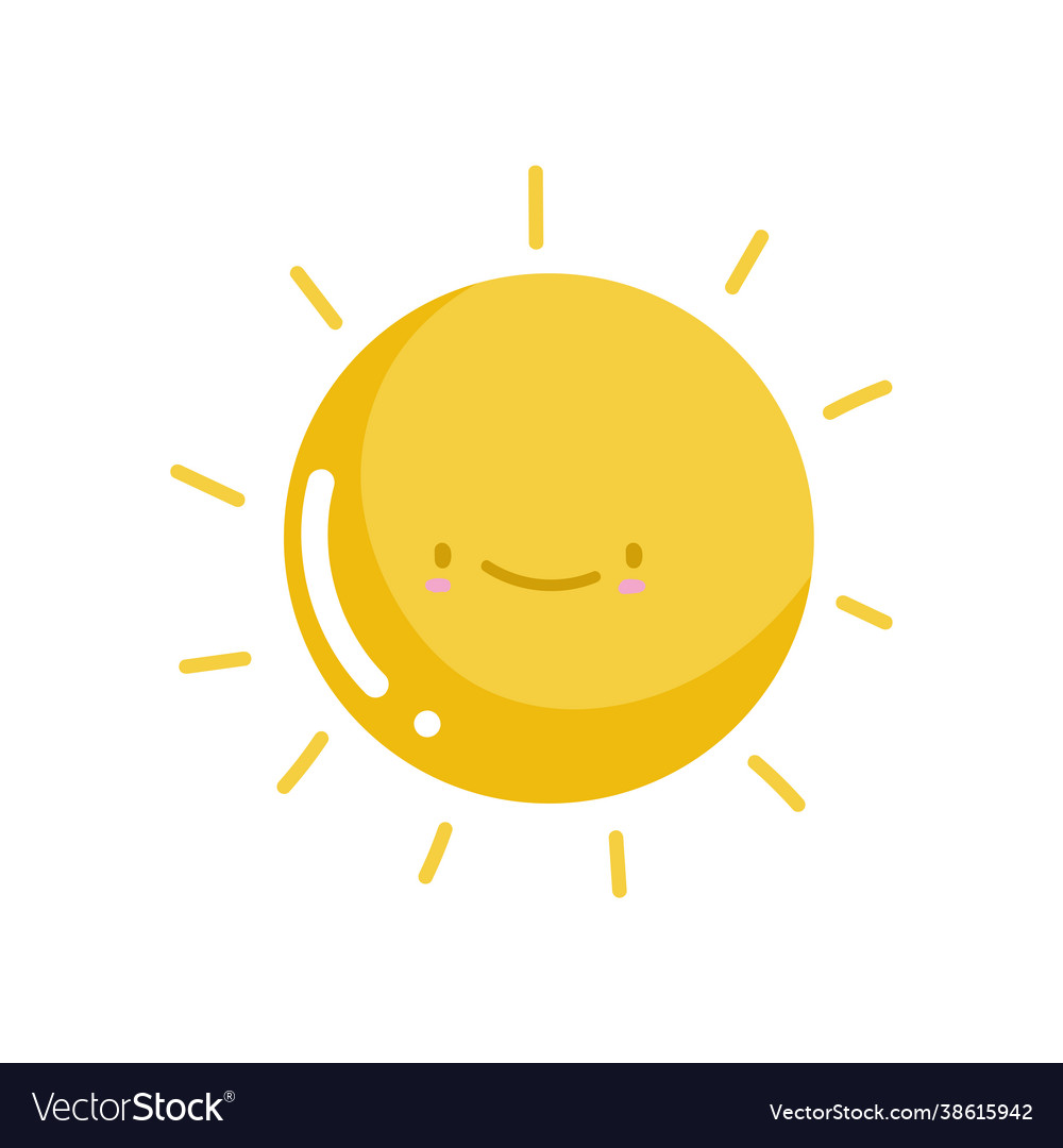 Cute hot sun Royalty Free Vector Image - VectorStock