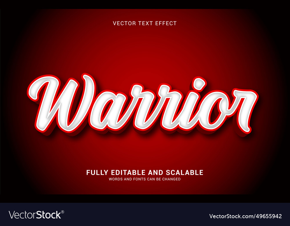 Editable text effect warrior style