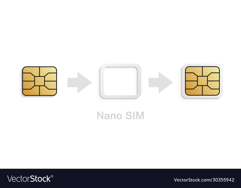 Esim To Nano Sim Card Adapter Realistic Phone Sim Vector Image