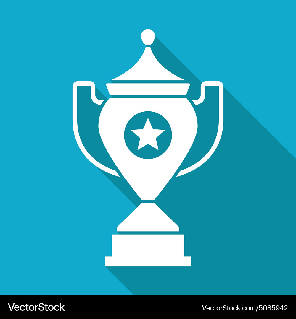 Flat white trophy Royalty Free Vector Image - VectorStock