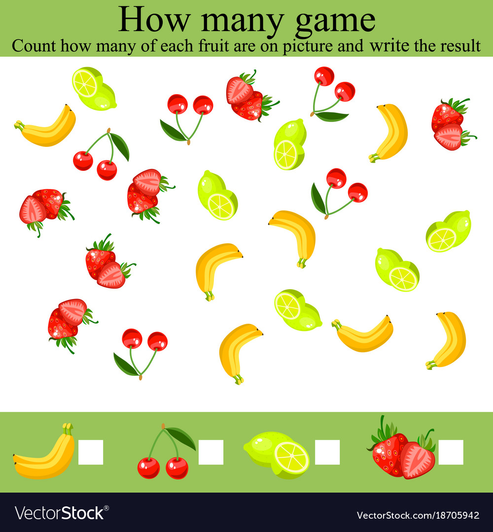 How many objcets game Royalty Free Vector Image