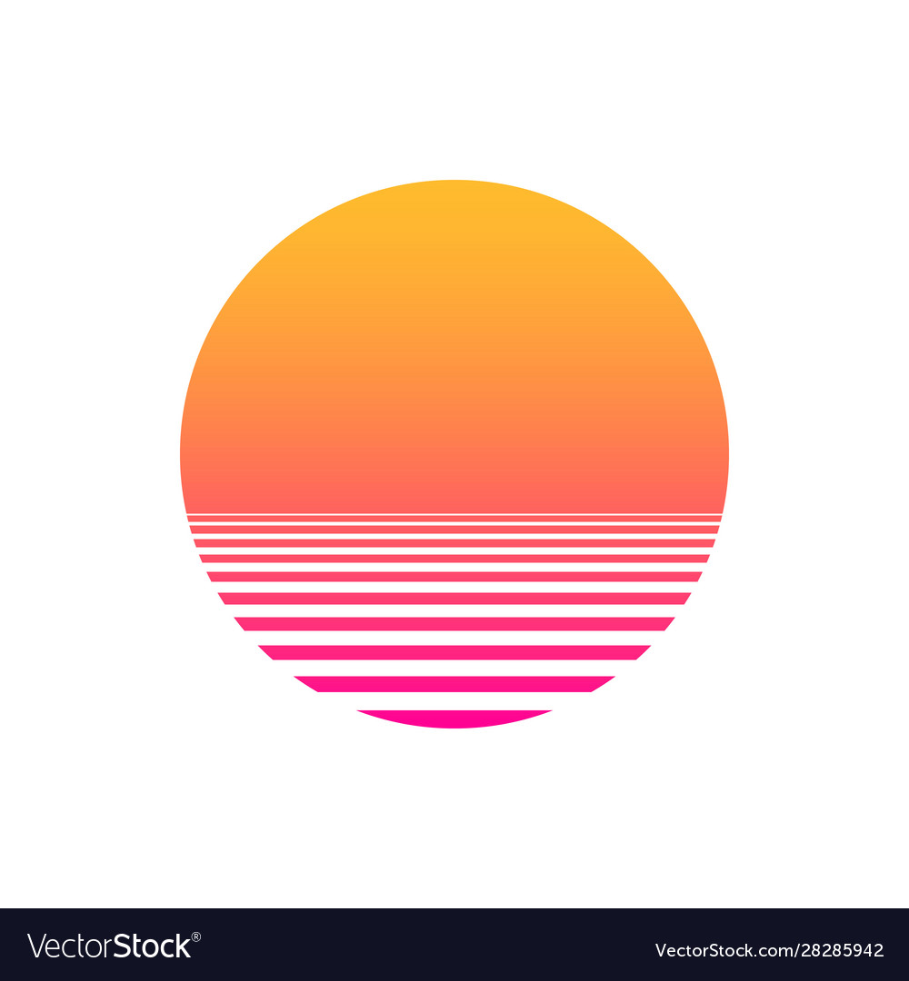 Isolated sunset gradient on white background