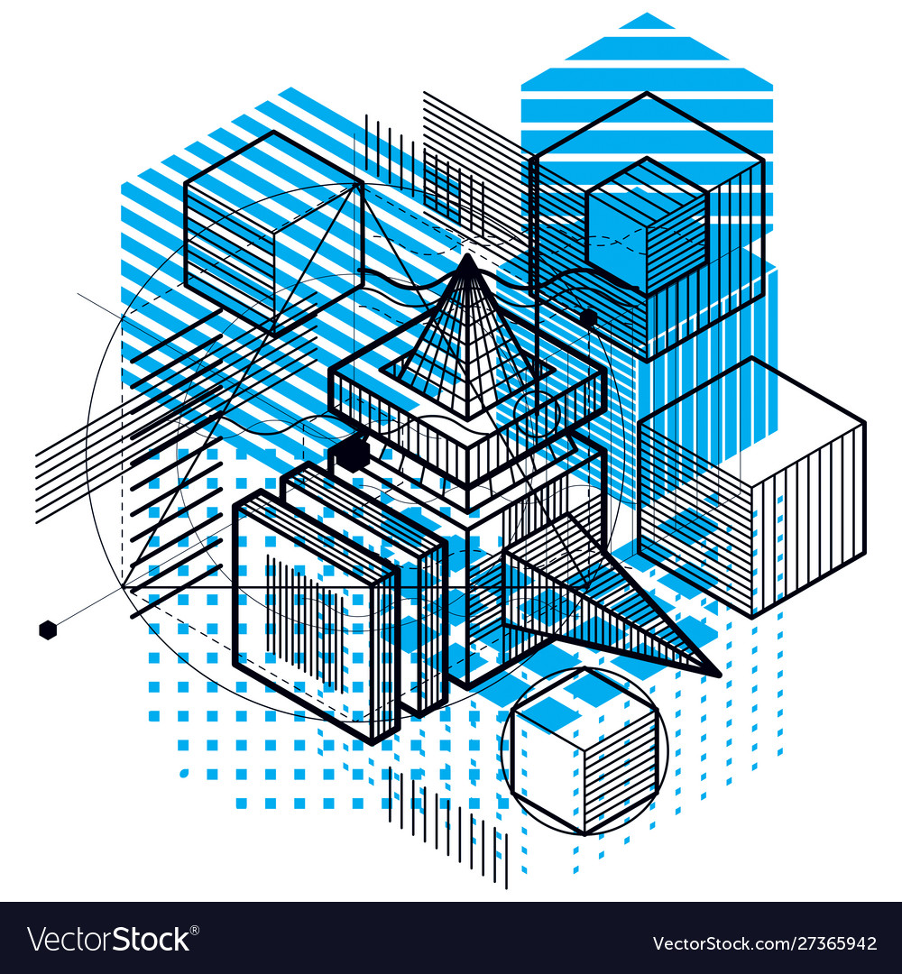 Isometric abstract background with lines
