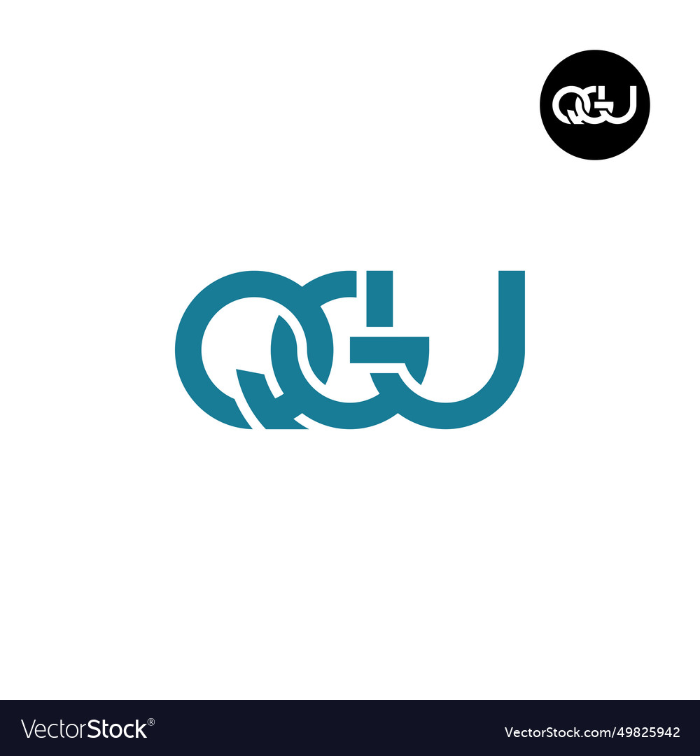 Letter qgu monogram logo design Royalty Free Vector Image