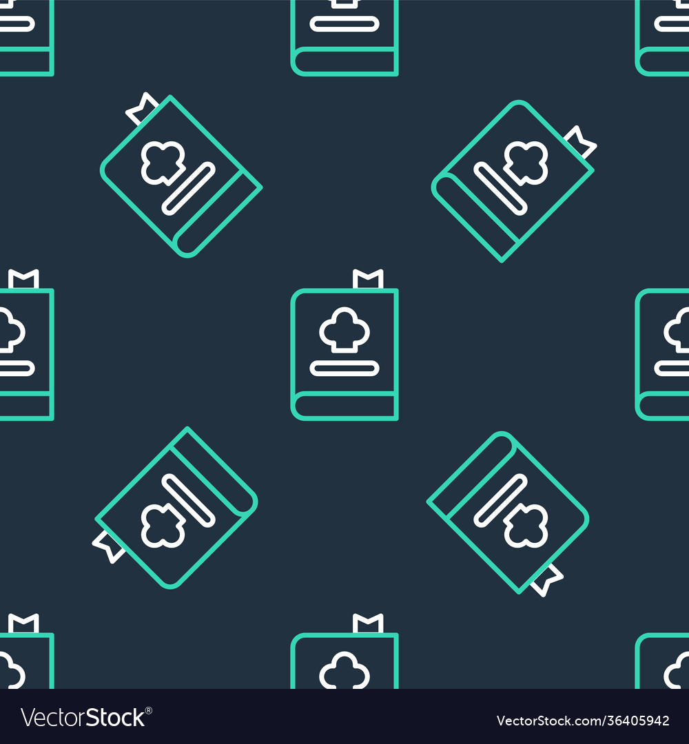Line cookbook icon isolated seamless pattern vector image Line cookbook icon isolated seamless pattern