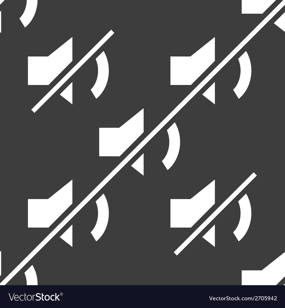 Mute sound web icon flat design seamless pattern