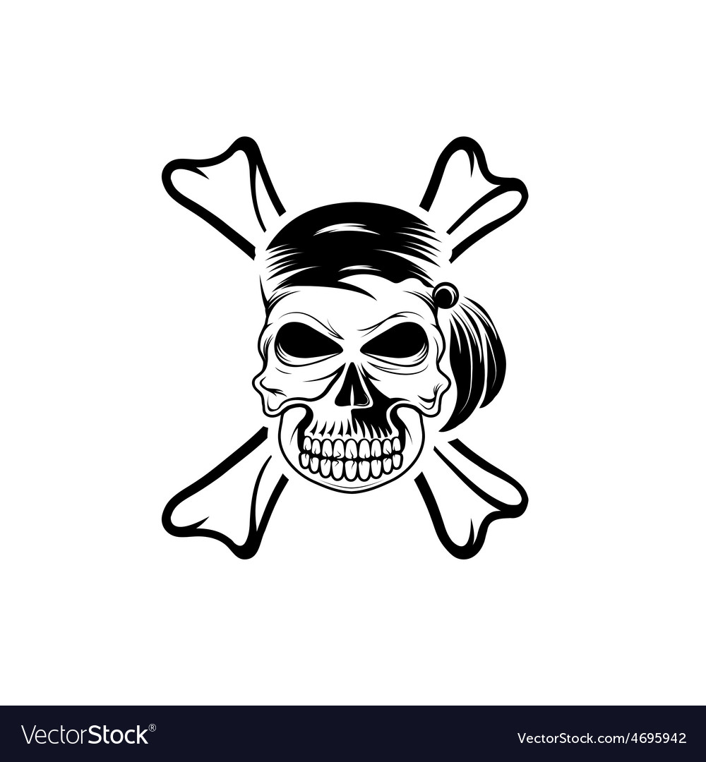 Pirate skull with bones