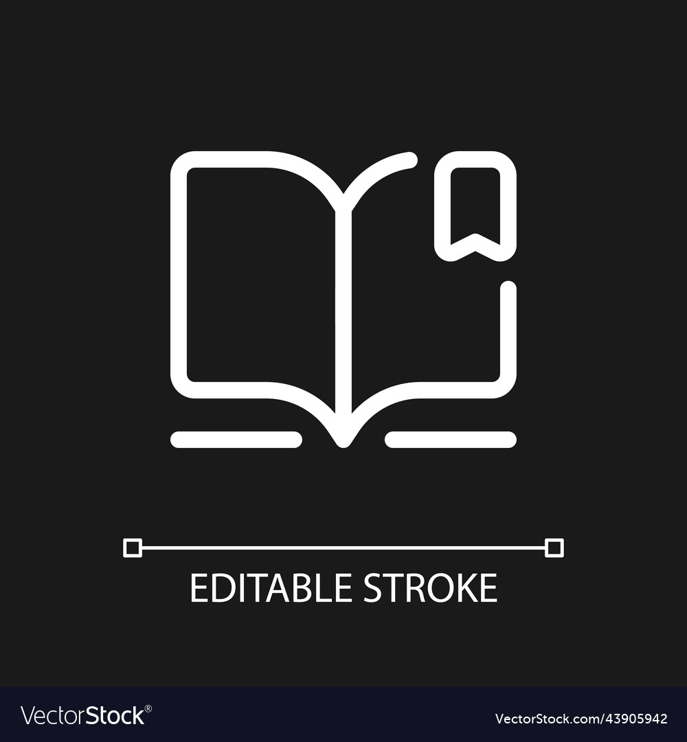 Reading e book pixel perfect white linear ui icon vector image Reading e book pixel perfect white linear ui icon
