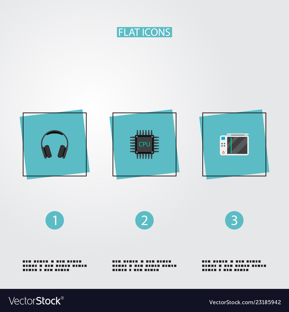 Set of laptop icons flat style symbols with game