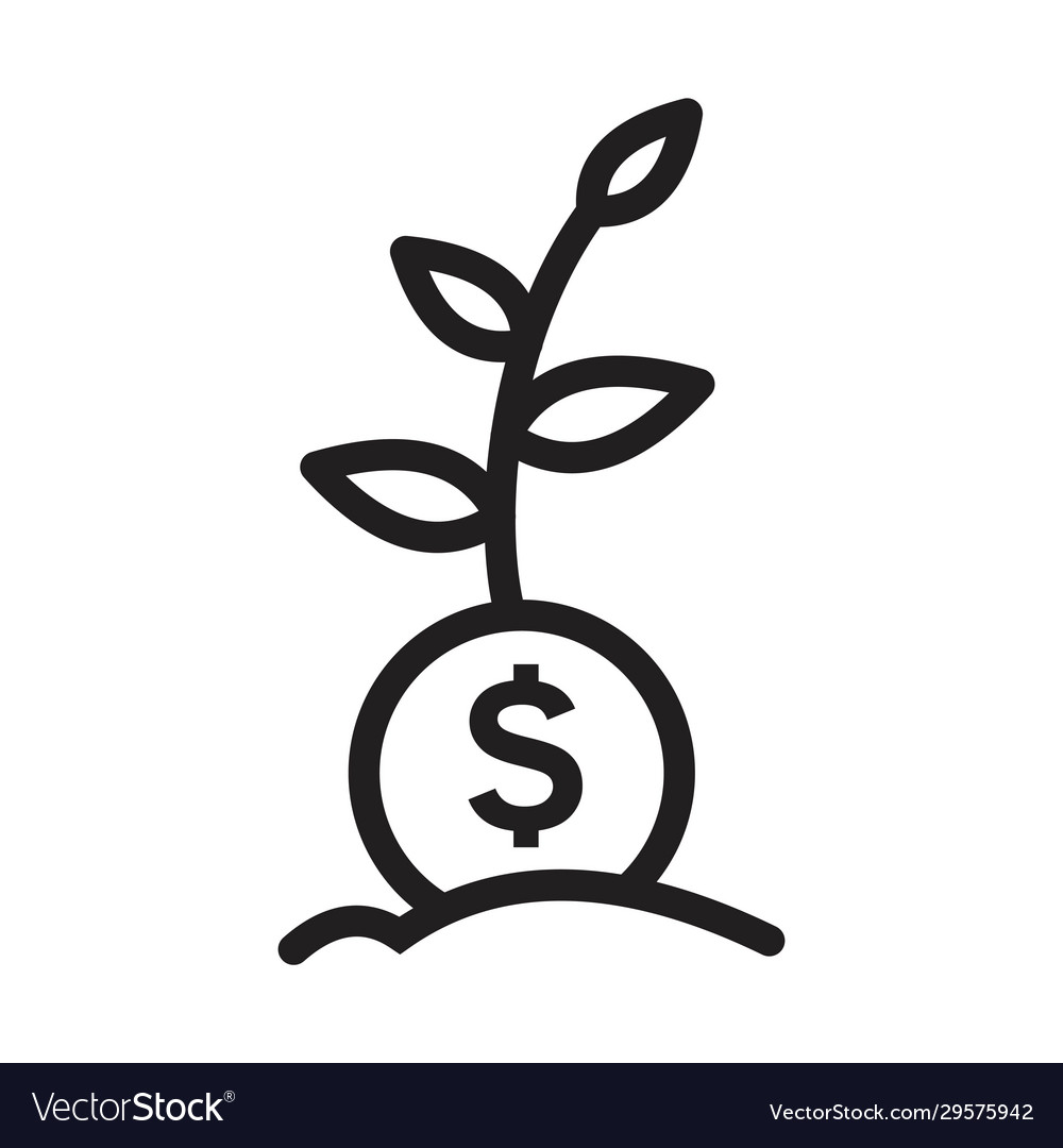 Sign money grow icon symbol flat isolated Vector Image