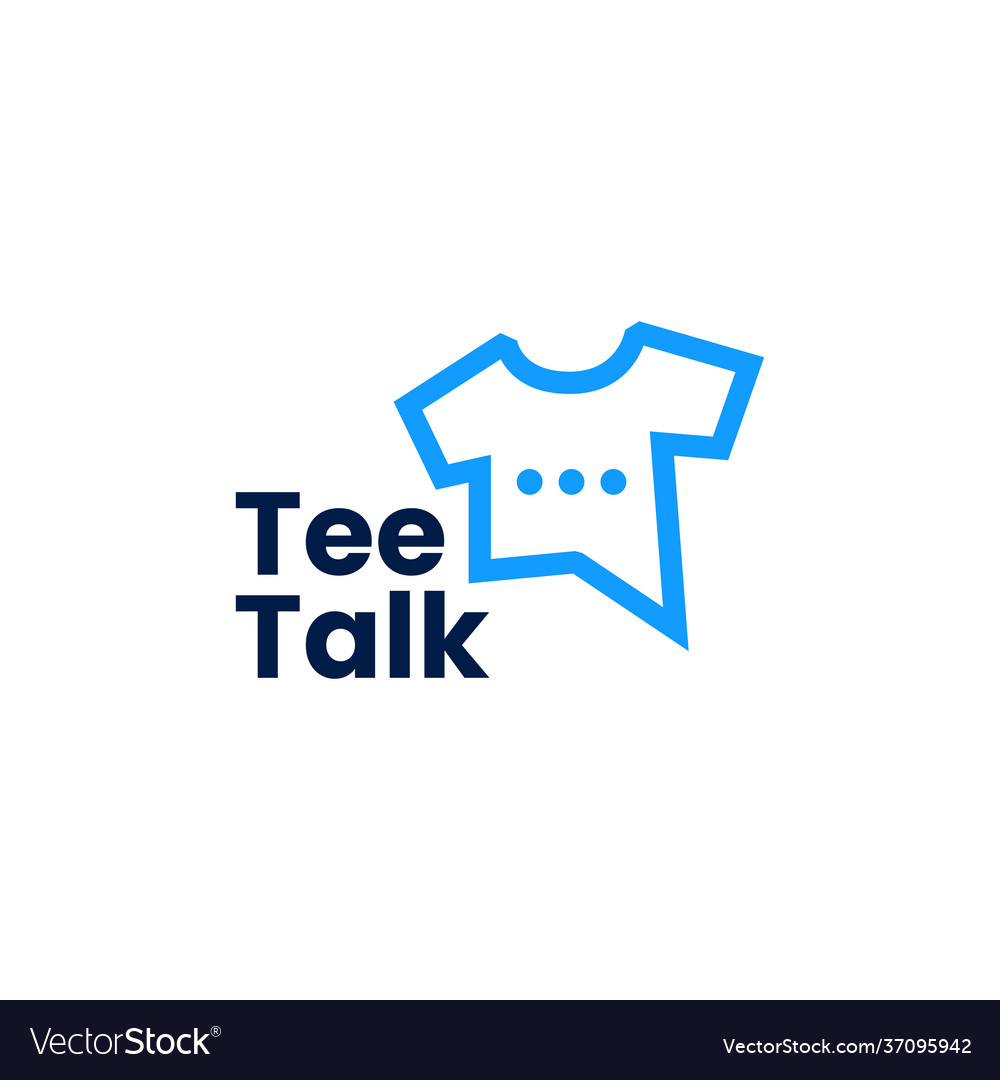 Tee talk t shirt chat bubble social logo icon