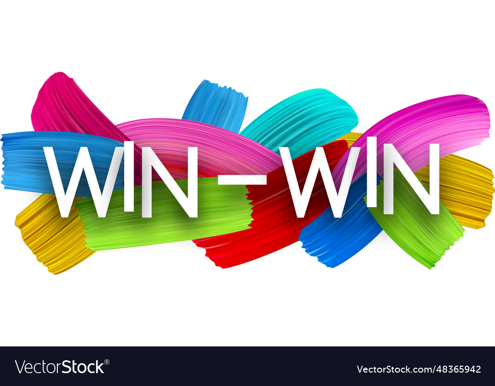 Win-win paper word sign with colorful spectrum