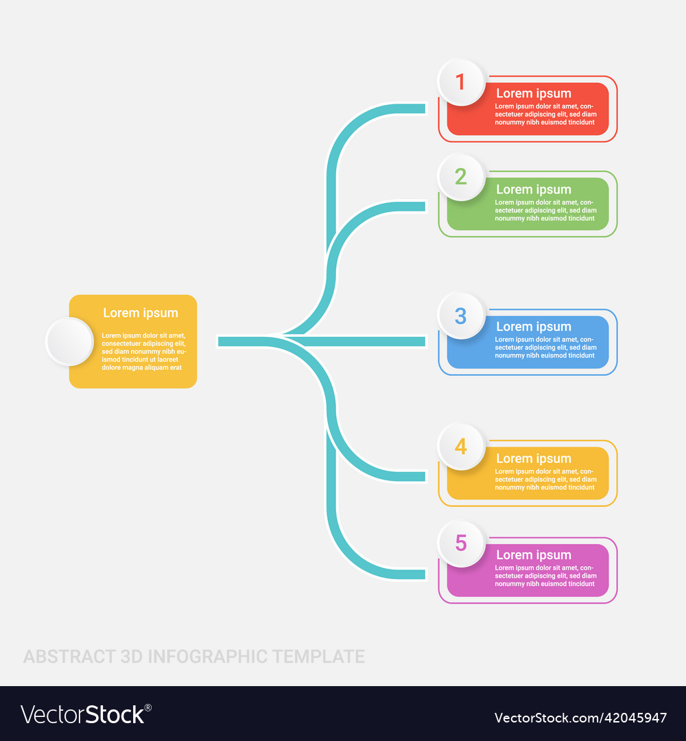 Abstract 3d infographic template with a five steps vector image Abstract 3d infographic template with a five steps