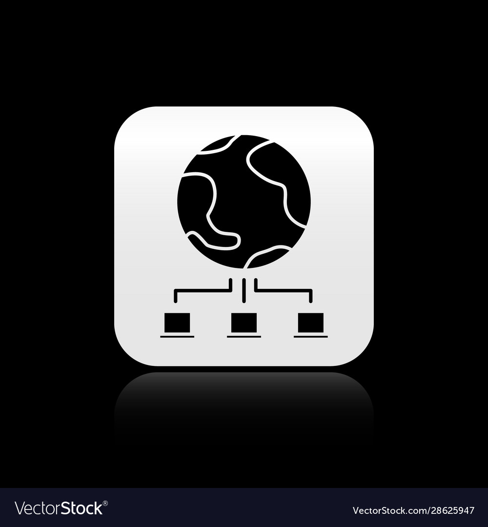 Black computer network icon isolated on Vector Image Black computer network icon isolated on