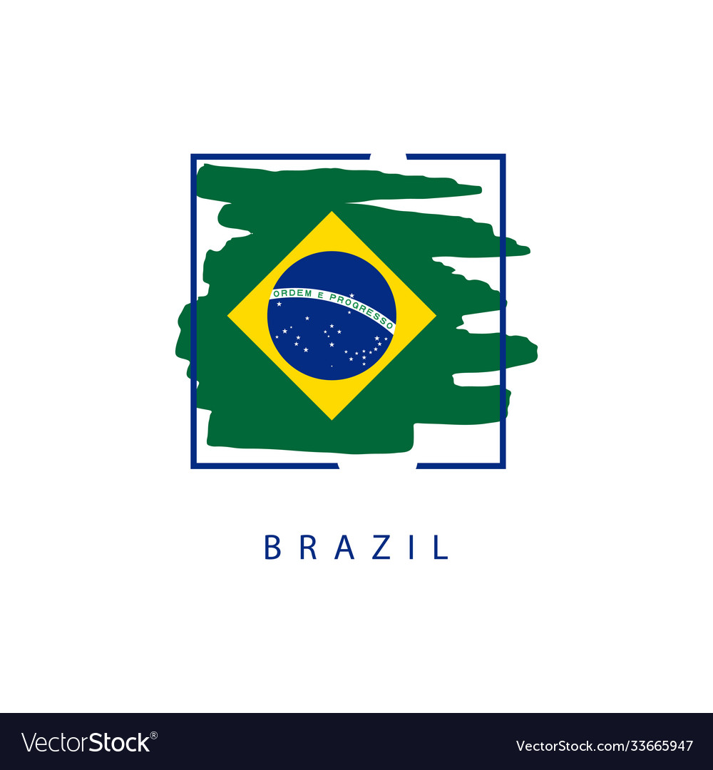 Brazil brush logo template design