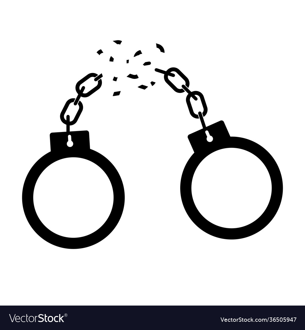 Broken handcuff icon freedom concept symbol Vector Image