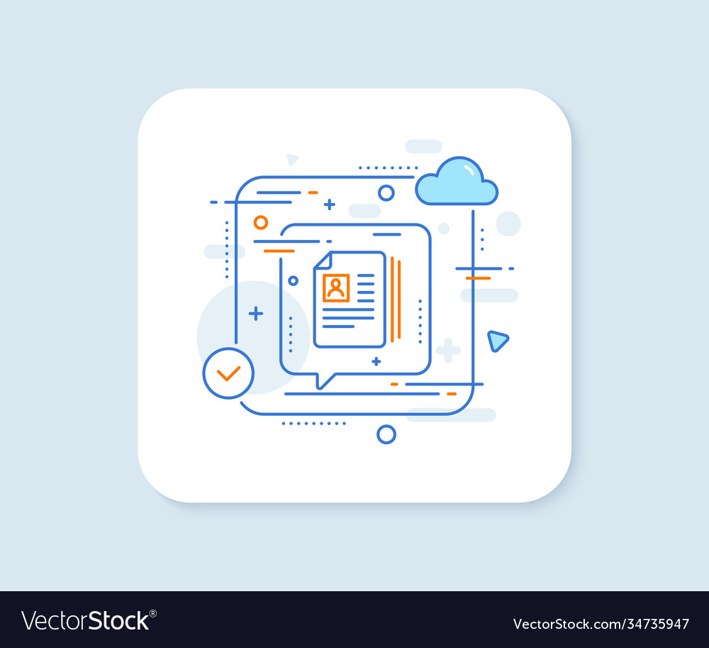 Business recruitment line icon cv documents