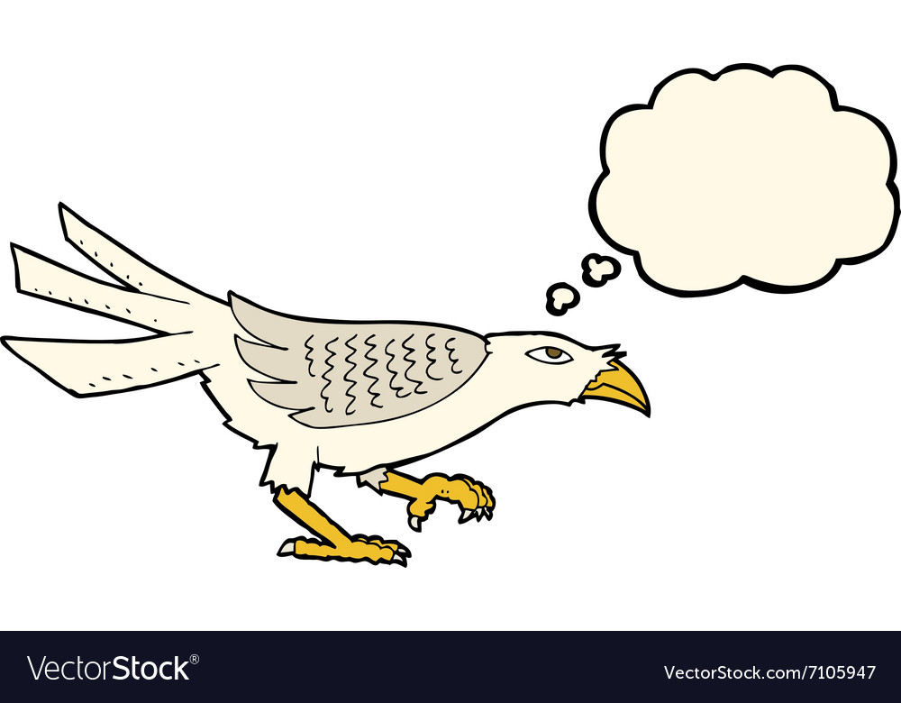 Cartoon bird with thought bubble