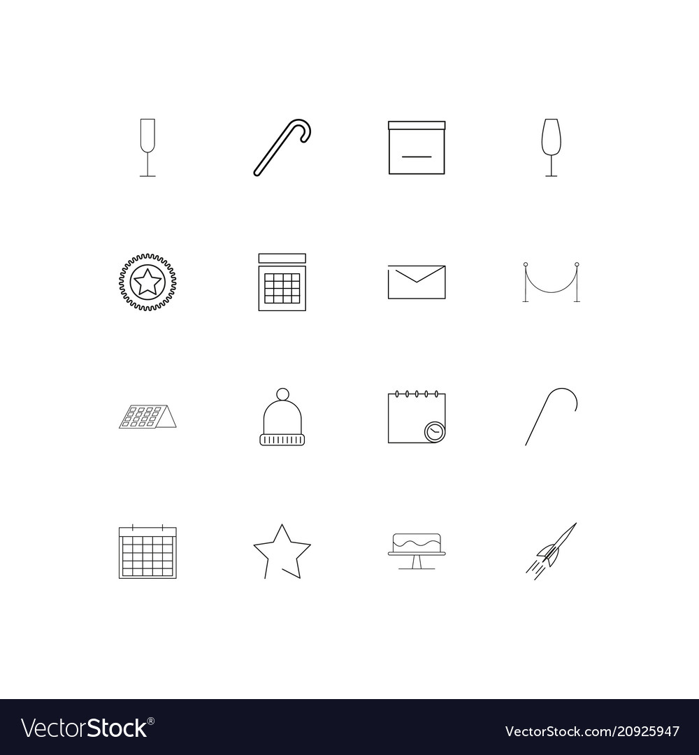 Holidays linear thin icons set outlined simple