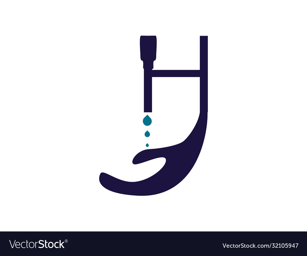 Letter h with hand sanitizer drop Vector Image Letter h with hand sanitizer drop