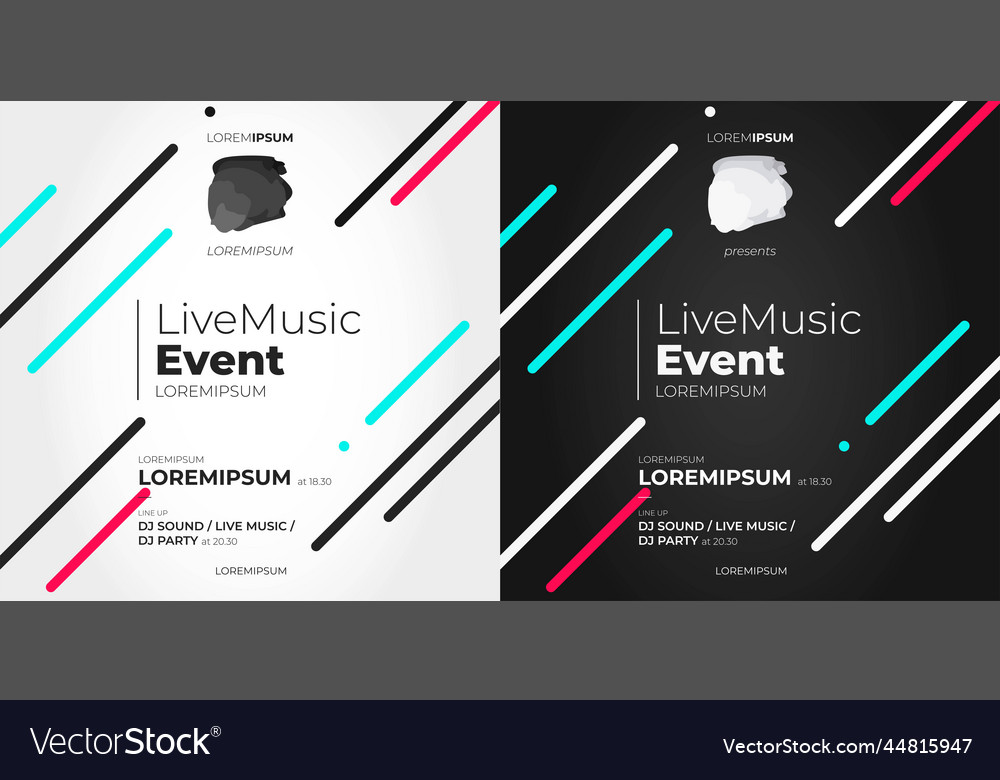 Live event banner template with lines design