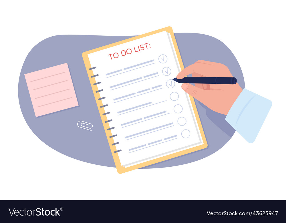 Man with To-Do List - Isolated