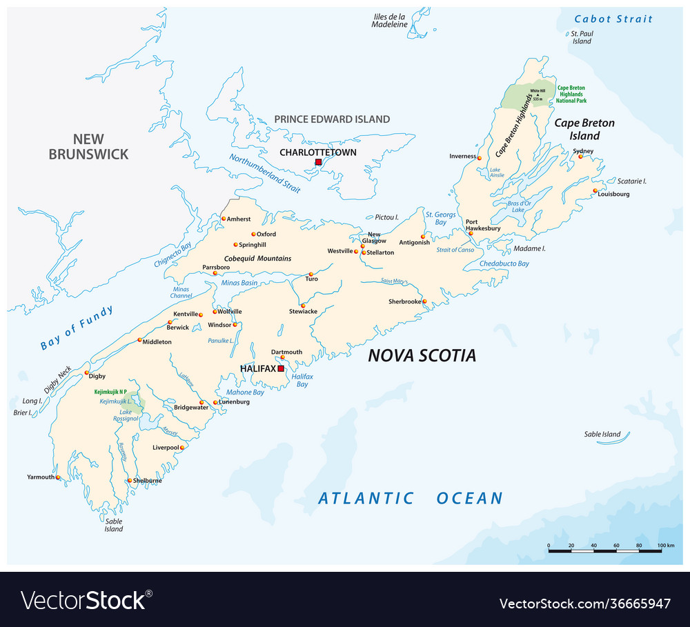 Landkarte Canadian Provinz nova scotia vector image Landkarte Canadian Provinz nova scotia