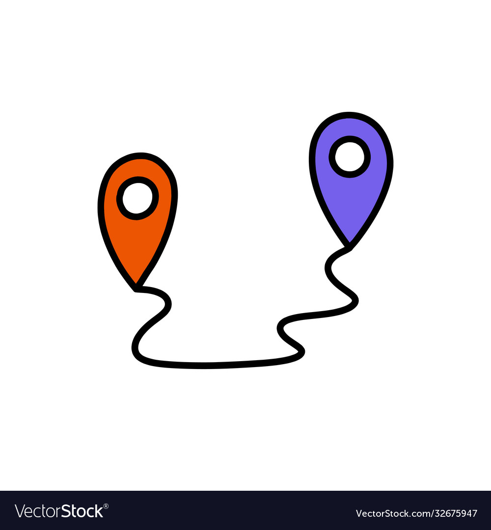 Map pointer doodle icon color