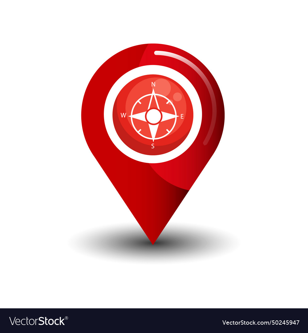 Map pointer icon gps location symbol compass vector image Map pointer icon gps location symbol compass