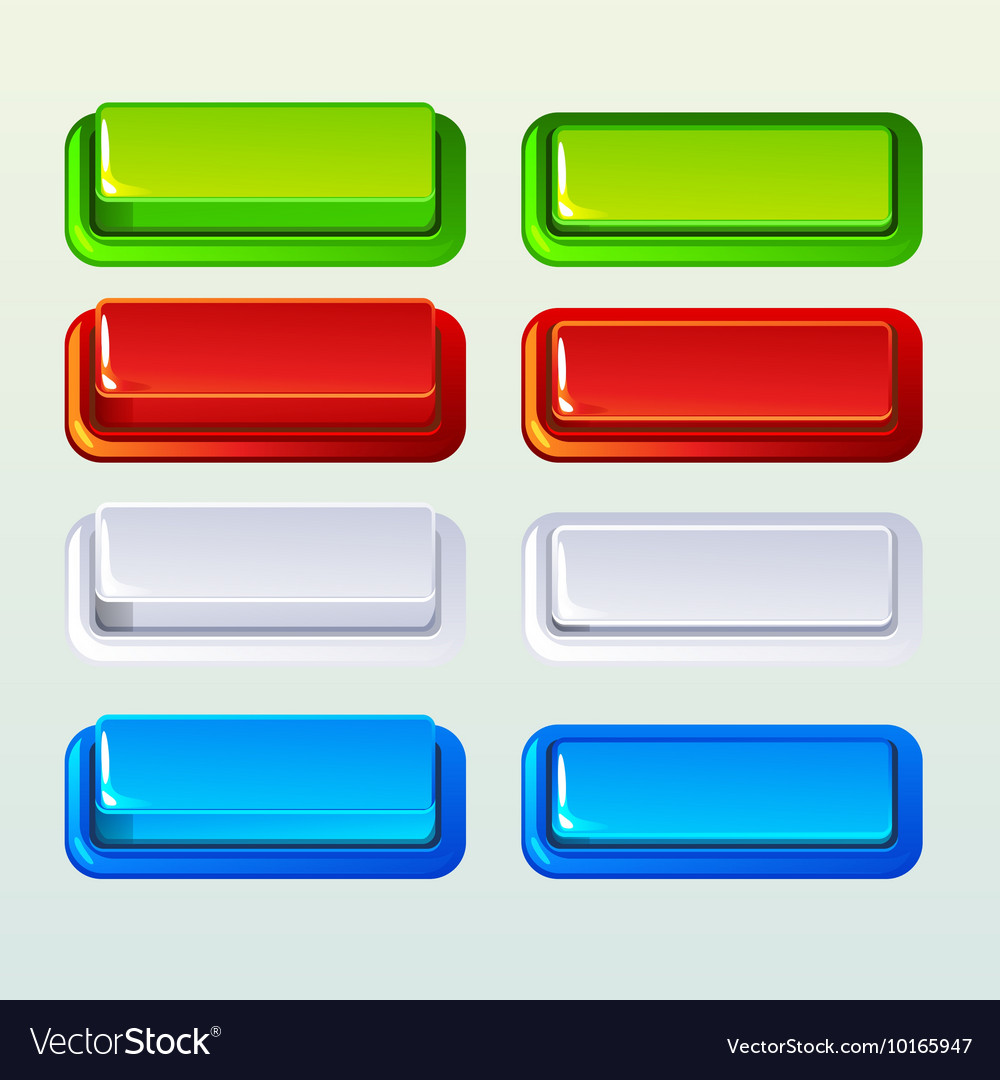 Push buttons for a game or web design element Vector Image