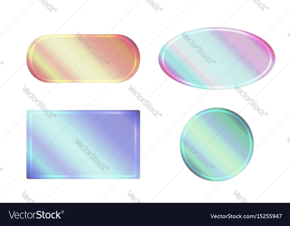 Set of pearlescent banners different shapes