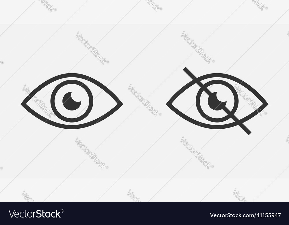 Show password icon eye symbol vision hide from Vector Image