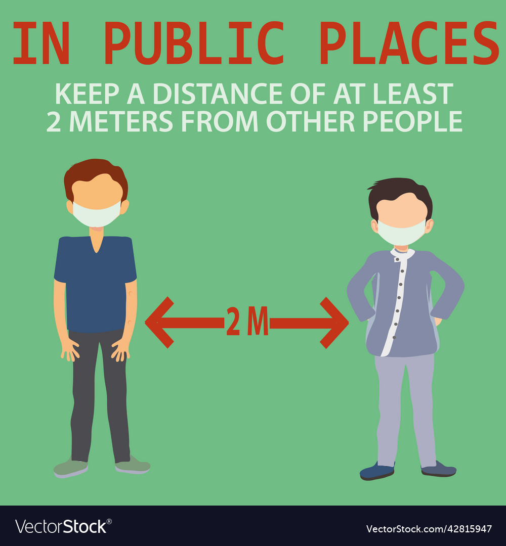 Social distancing people to prevent covid-19 Vector Image