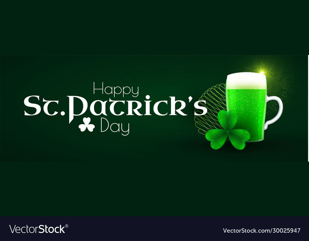 St patrick s day poster template with shamrock vector image St patrick s day poster template with shamrock