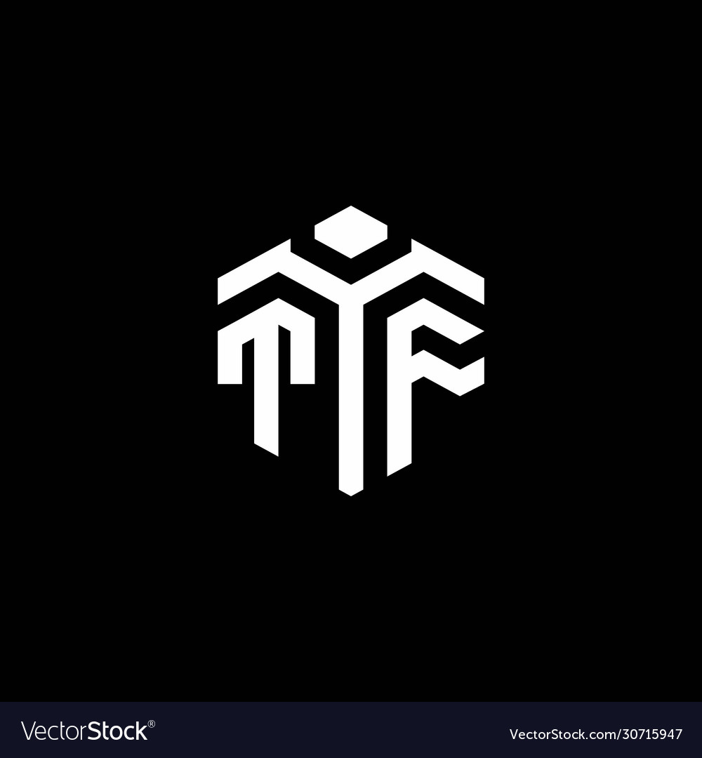 Tf monogram logo with abstract hexagon style