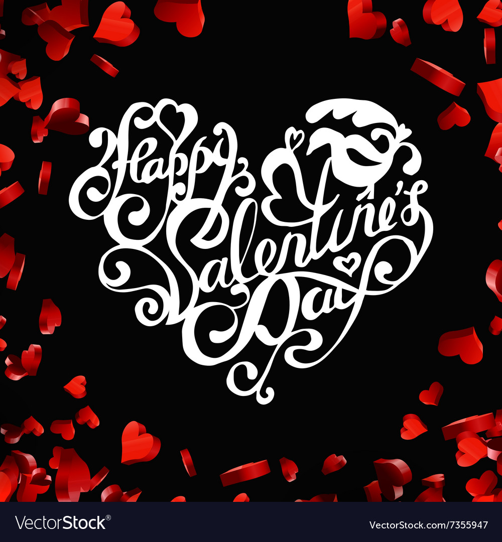 Valentines day lettering greeting card Royalty Free Vector