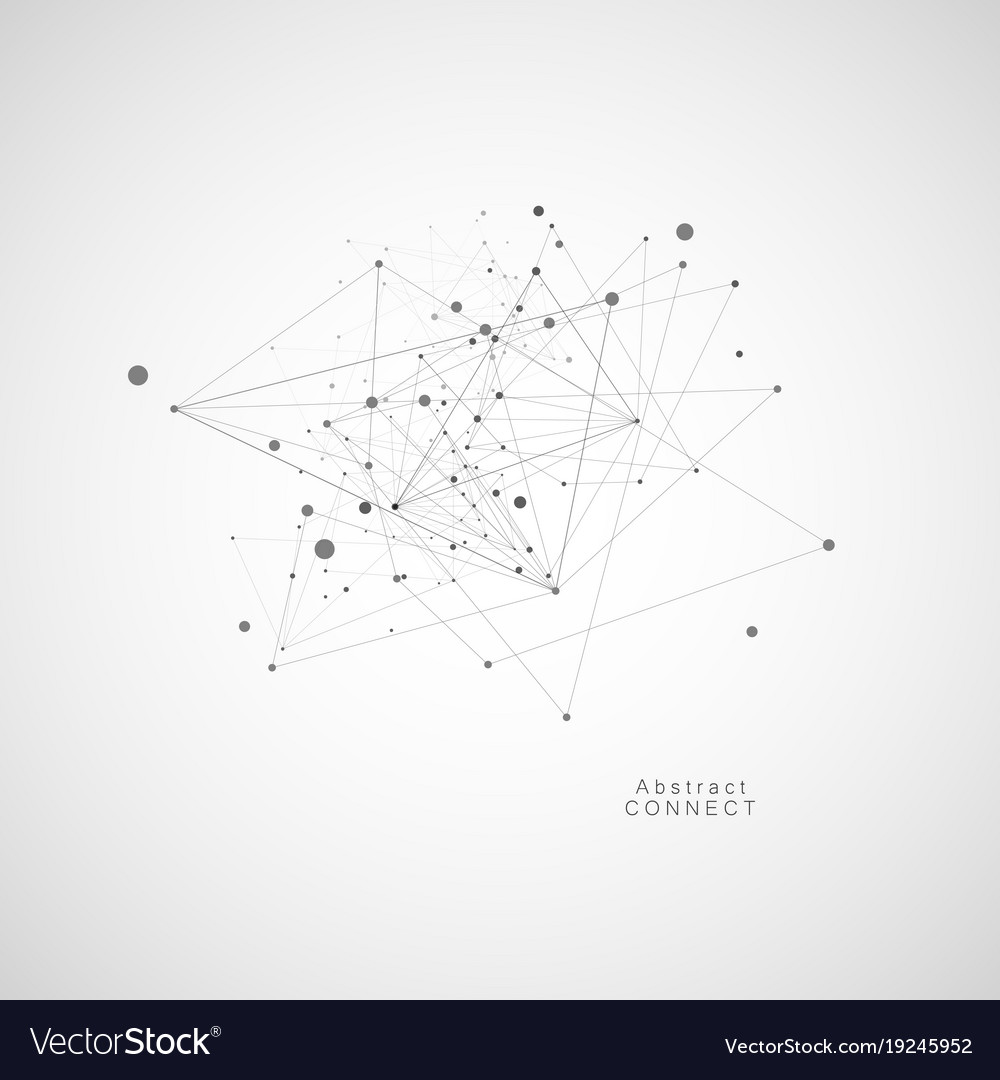 Abstract triangles with connecting dots and lines
