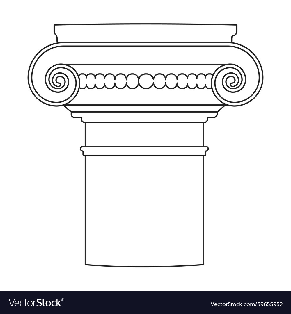 Ancient column outline icon Royalty Free Vector Image