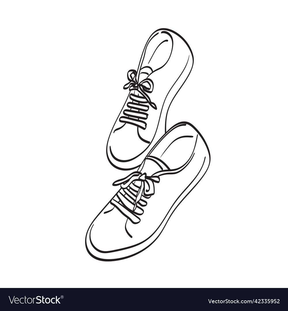 Canvas shoes hand drawn isolated on white Vector Image